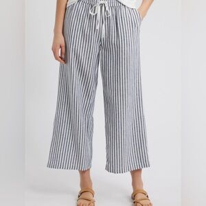 Caslon Blue and White Striped Wide Leg Pants
